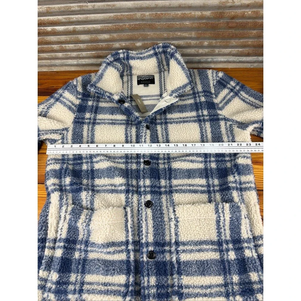 J Crew Nordic All Weather Designs Fuzzy Sherpa Fleece Jacket Women L Window Pane